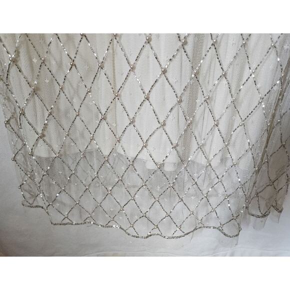 Ivy City Co Gatsby Dress In White Cream Size XL Retro Winter Wedding NWT Bride - Picture 13 of 15